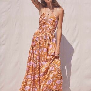 Jen's Pirate Booty Strapless Floral Dress - Orange and Pink